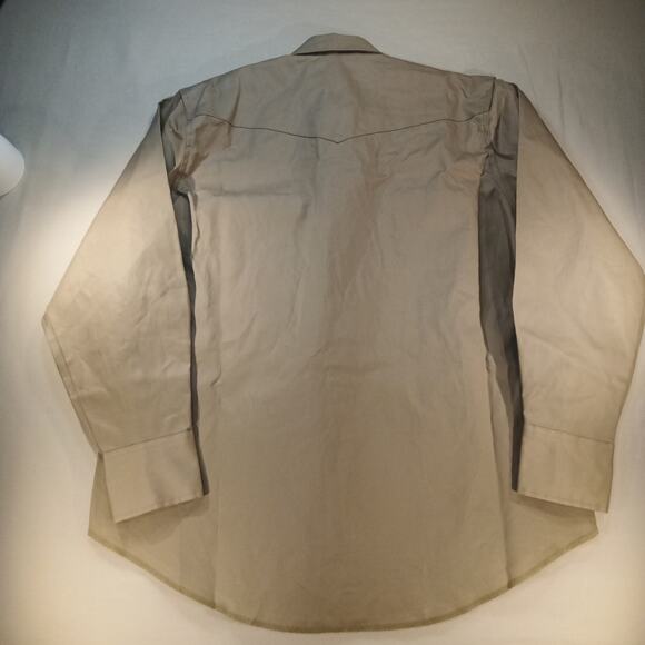 Wrangler Western Snap Shirt Men’s XL Long Sleeve Tan - Picture 7 of 7